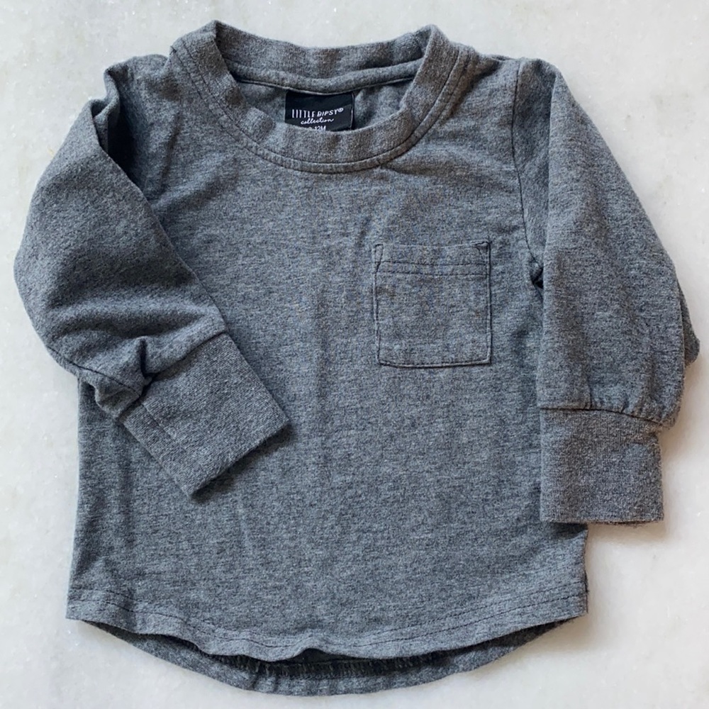 Little Bipsy grey long sleeve pocket T-shirt